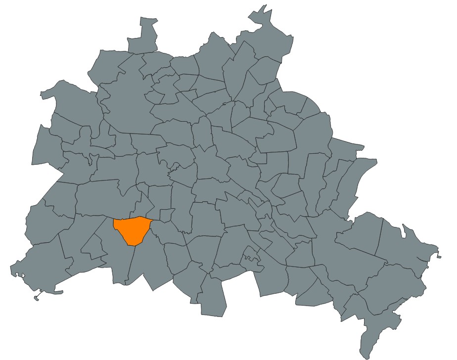 Karte des Winterdienst-Einsatzgebiets in Berlin-Dahlem