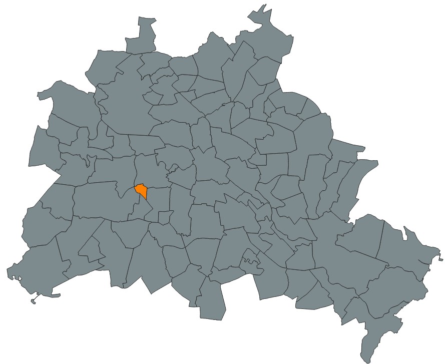Karte des Winterdienst-Einsatzgebiets in Berlin-Halensee