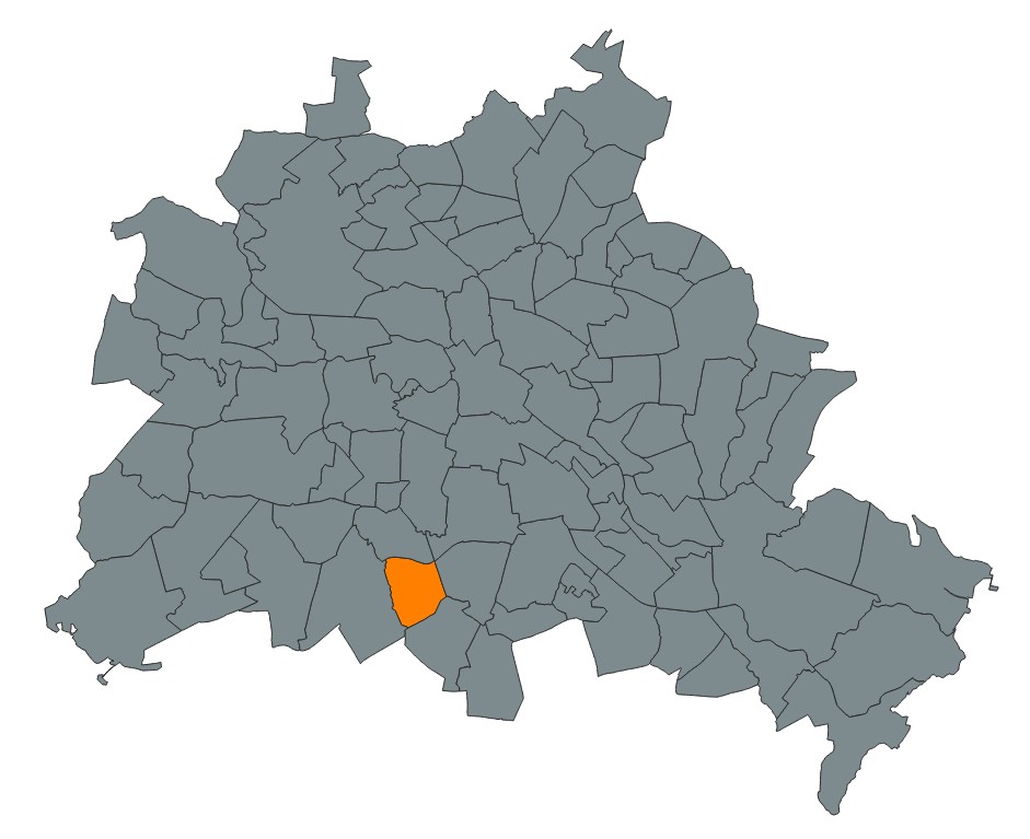 Karte des Winterdienst-Einsatzgebiets in Berlin-Lankwitz