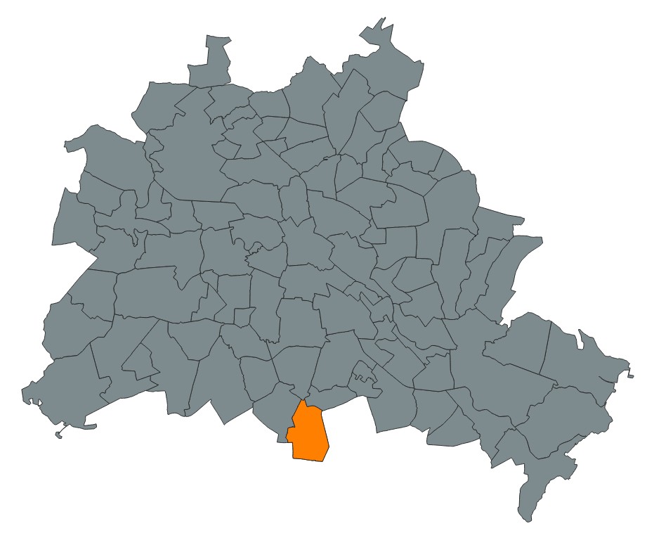 Karte des Winterdienst-Einsatzgebiets in Berlin-Lichtenrade