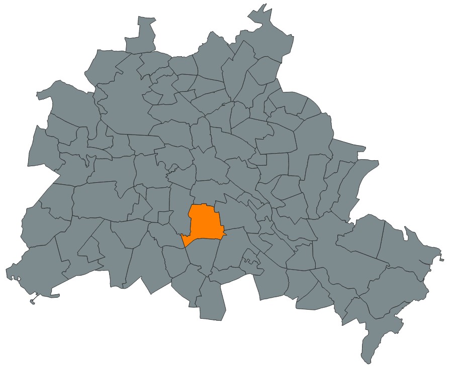 Karte des Winterdienst-Einsatzgebiets in Berlin-Tempelhof