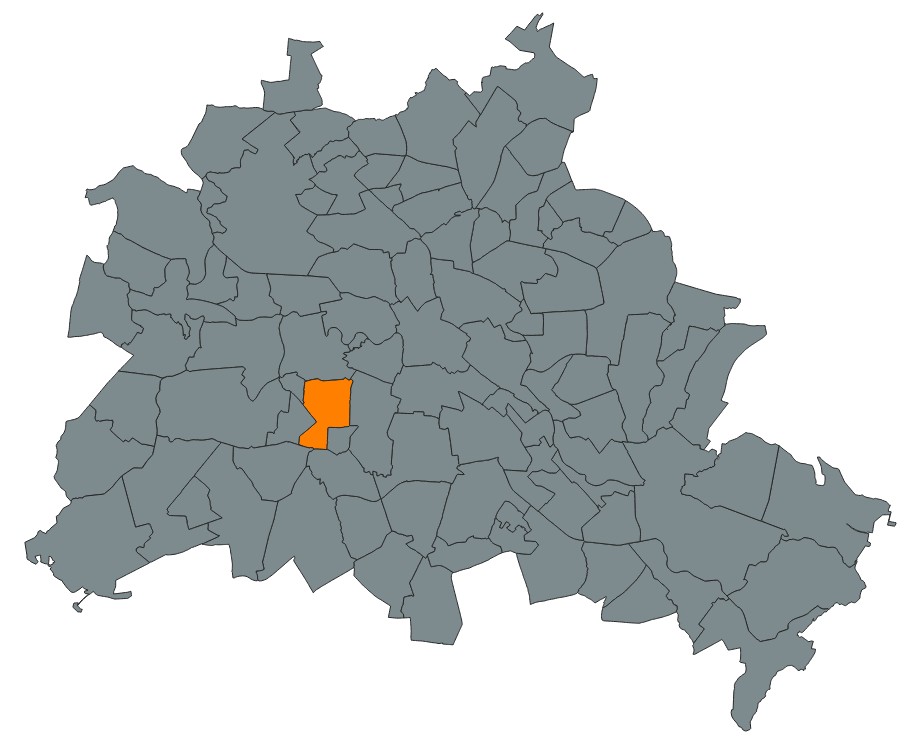 Karte des Winterdienst-Einsatzgebiets in Berlin-Wilmersdorf